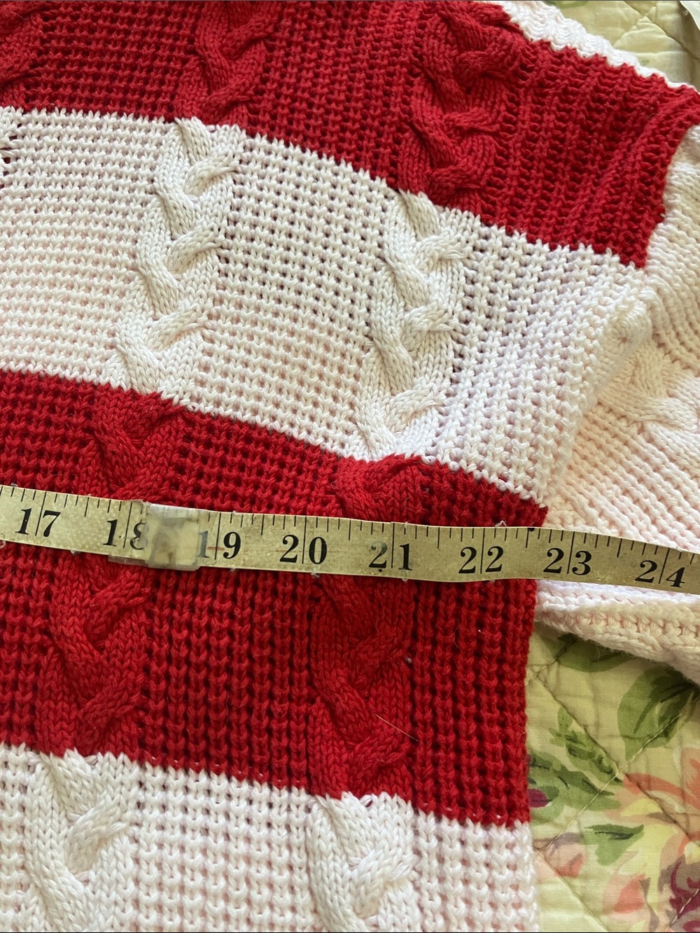 Dior Red and White Striped Cable Knit Sweater - Picture 8 of 10
